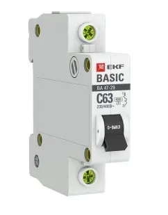 Автоматический выключатель EKF ВА47-29 1п 16А Basic